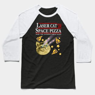 Laser Cat and Space Pizza in 2024 Baseball T-Shirt